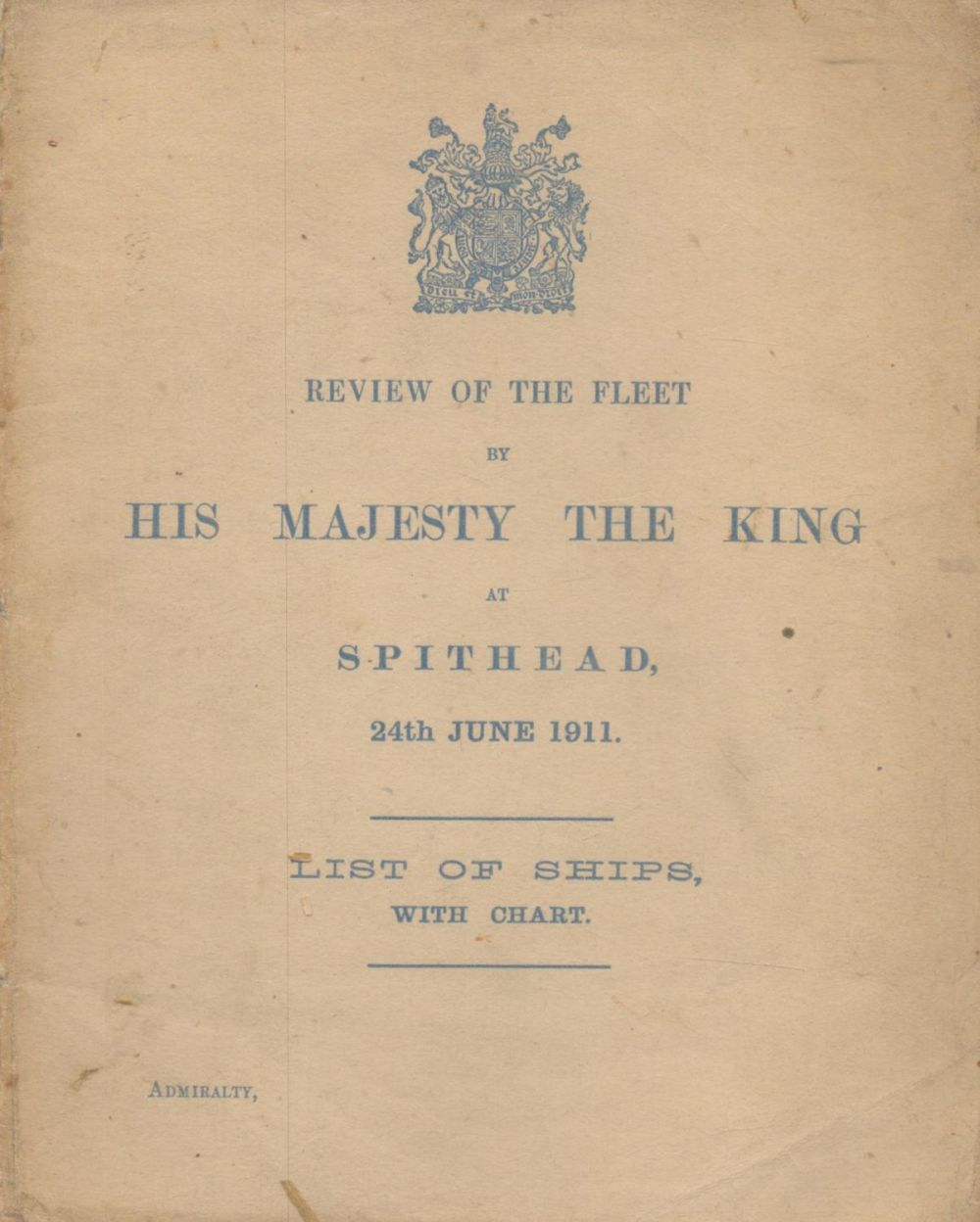 Lot 739: Review of the Fleet. By His Majesty the...