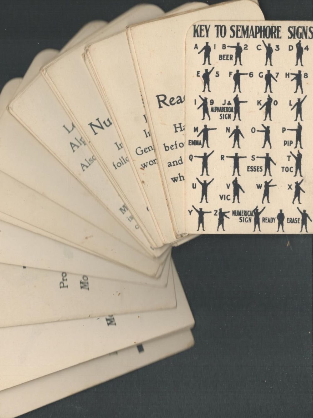 Lot 740: A set of 30 semaphore cards, including a...