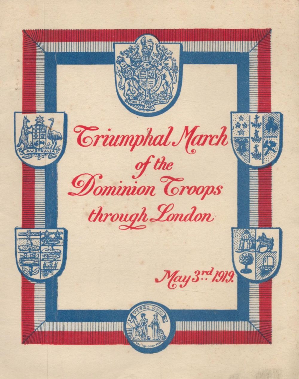 Lot 745: Programme for Triumphal March of the Dominion Troops...
