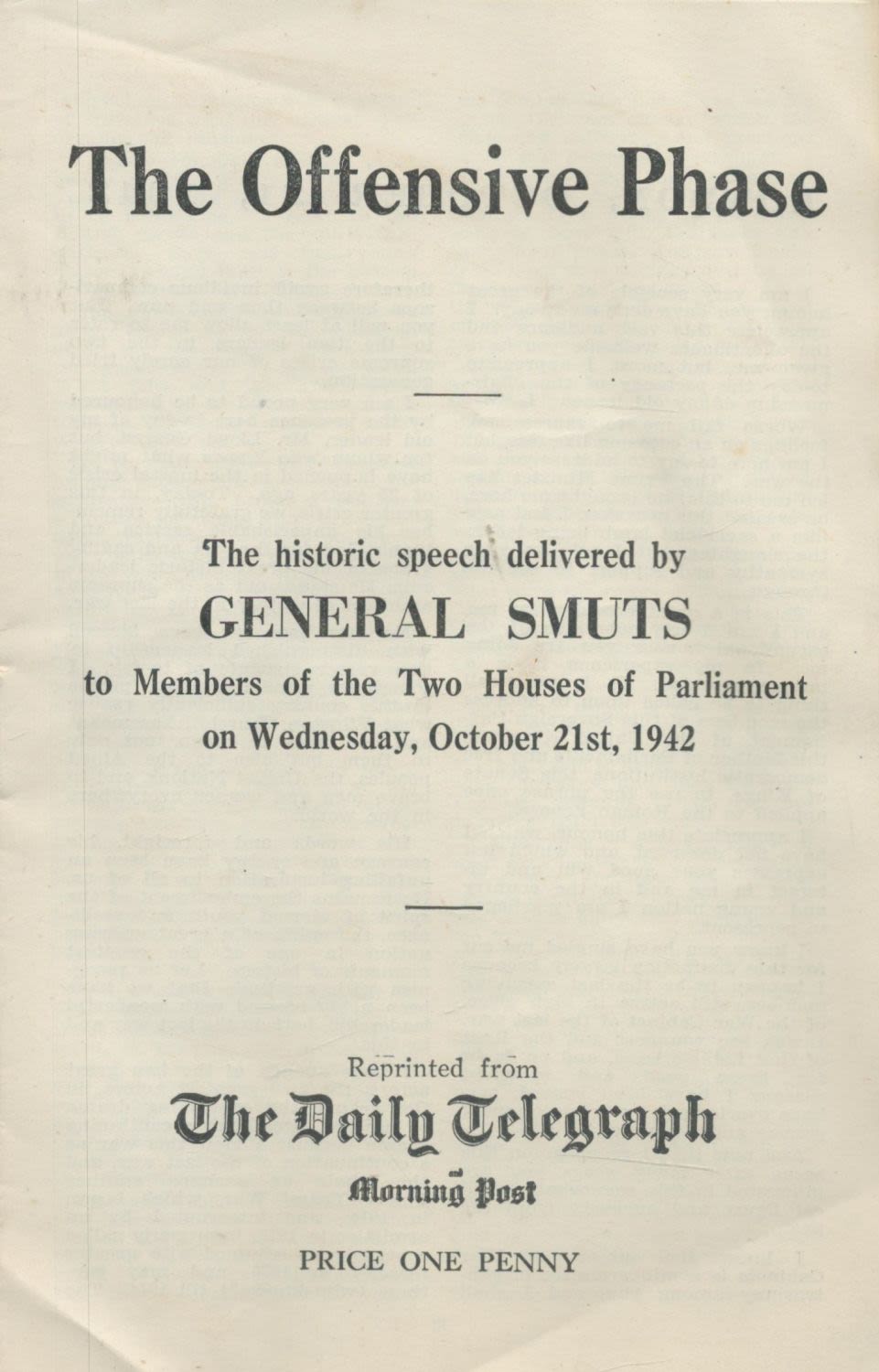Lot 771: The Offensive Phase. The historic speech delivered by...