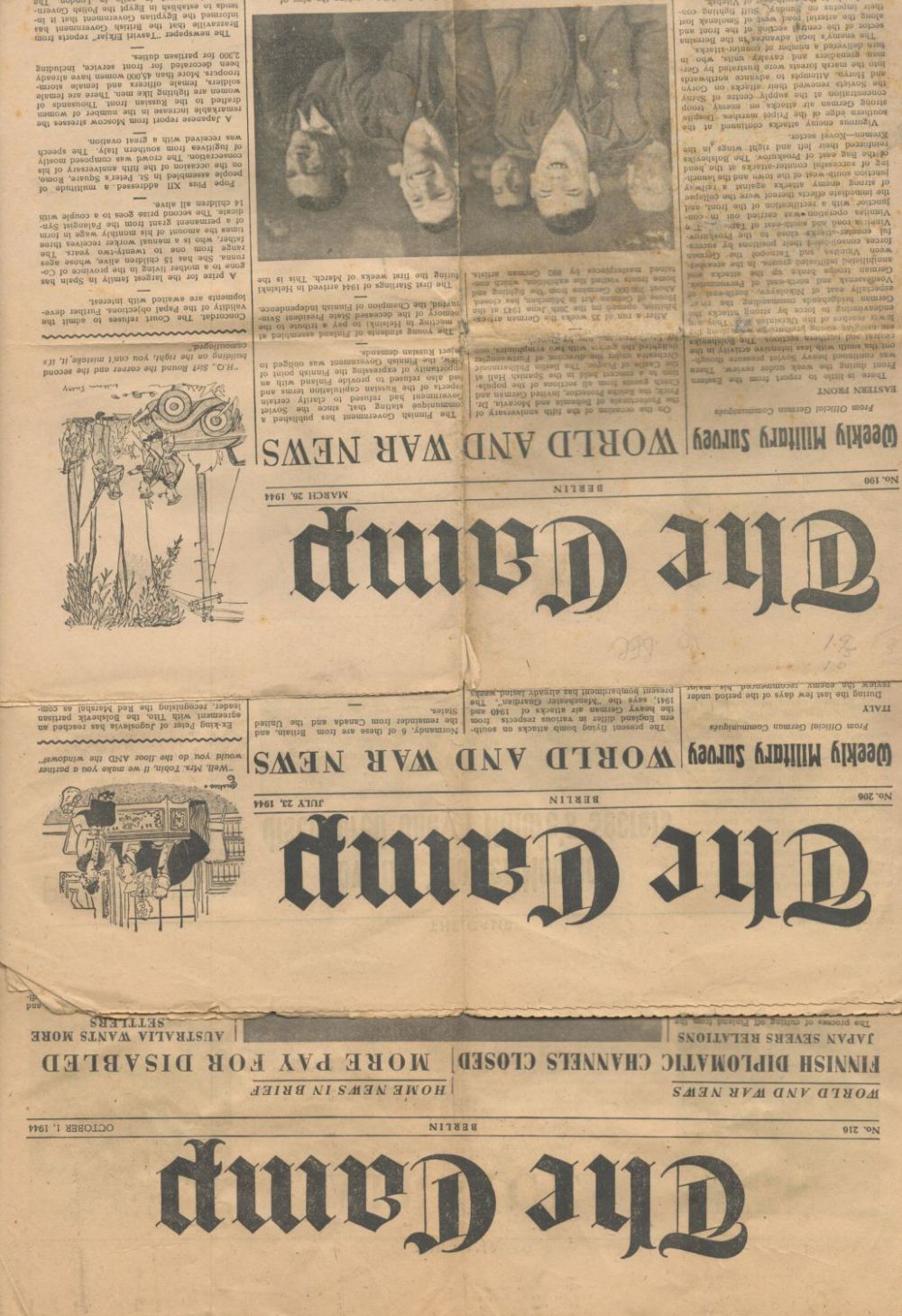 Lot 772: The Camp Newspaper. Published in Berlin 1944. Three...