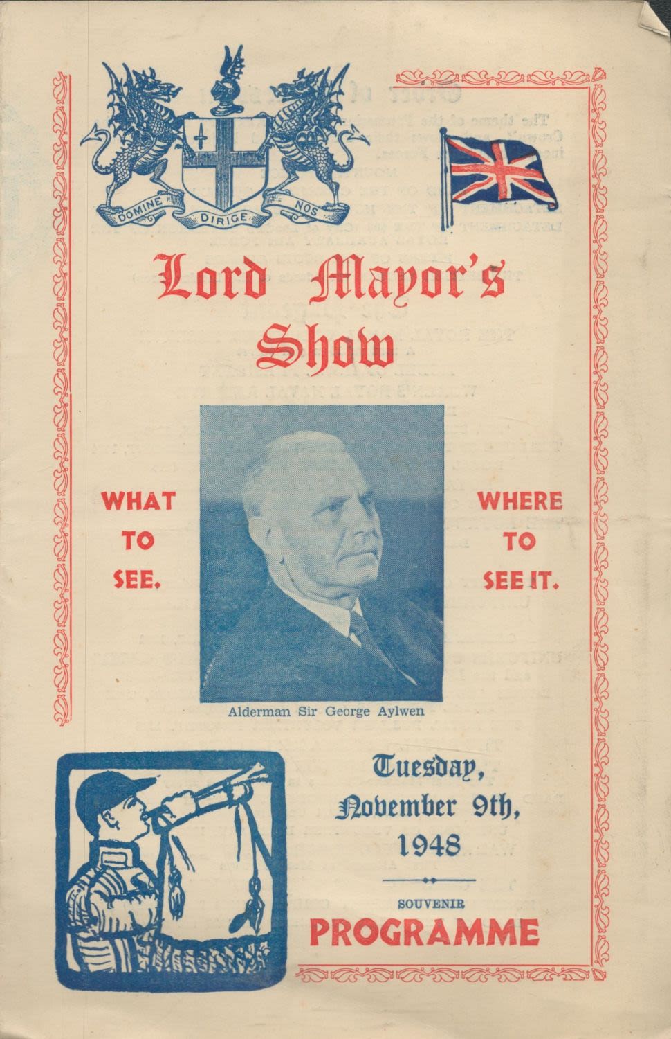 Lot 777: Programme for The Lord Mayor's Show. Souvenir programme....