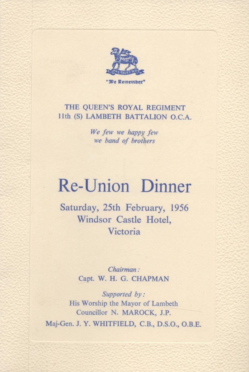 Lot 779: The Queen's Royal Regiment 11th Lambeth Battalion O....