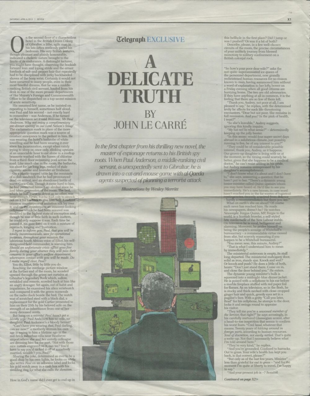 Lot 847: John Le Carre Telegraph Exclusive 1st Chapter: A...