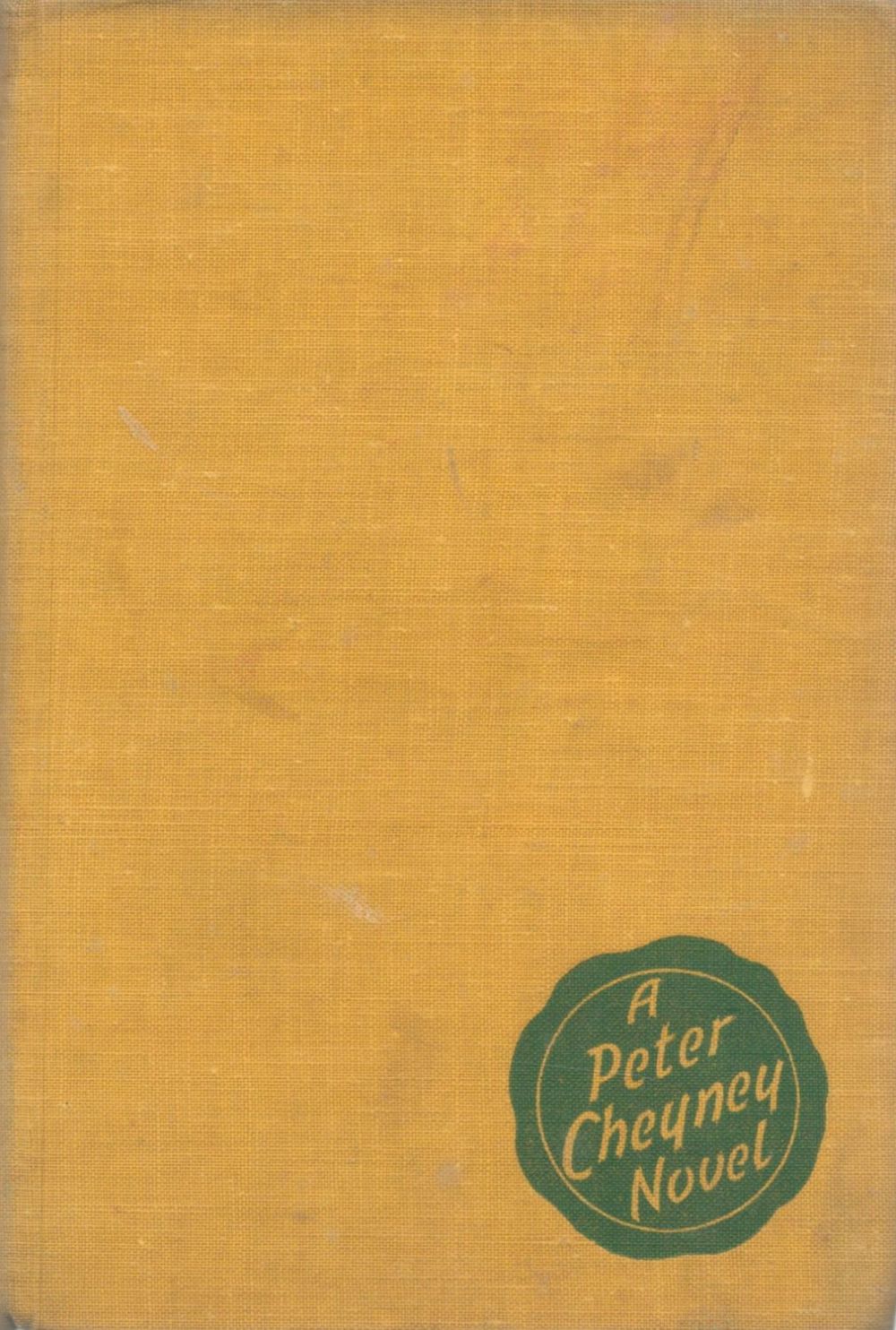 Lot 865: Peter Cheyney It Couldn't Matter Less Torn half...
