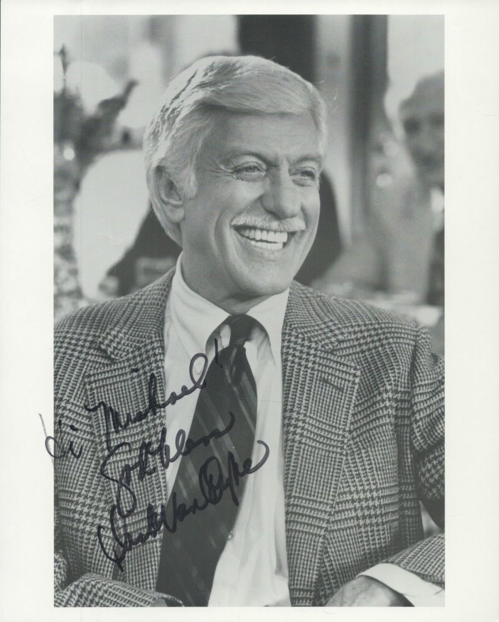 Lot 255: Dick Van Dyke signed 10x8 inch vintage black...