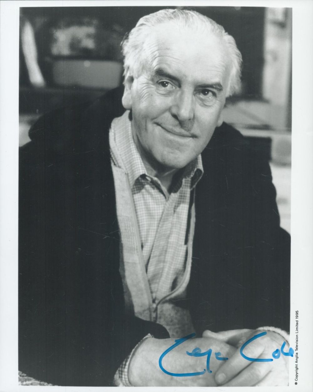 Lot 256: George Cole signed 10x8 inch black and white...