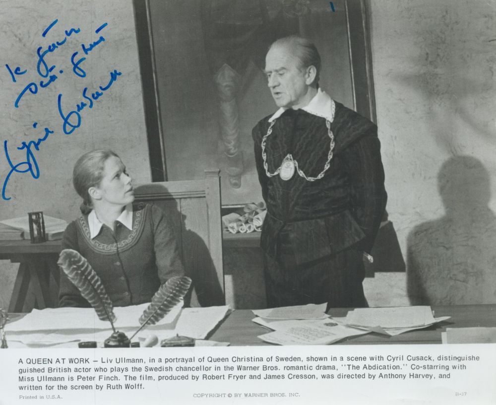 Lot 257: Cyril Cusack signed 10x8 inch black and white...