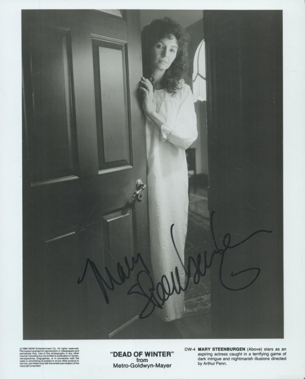 Lot 357: Mary Steenburgen signed "Dead of Winter" 10x8 inch...