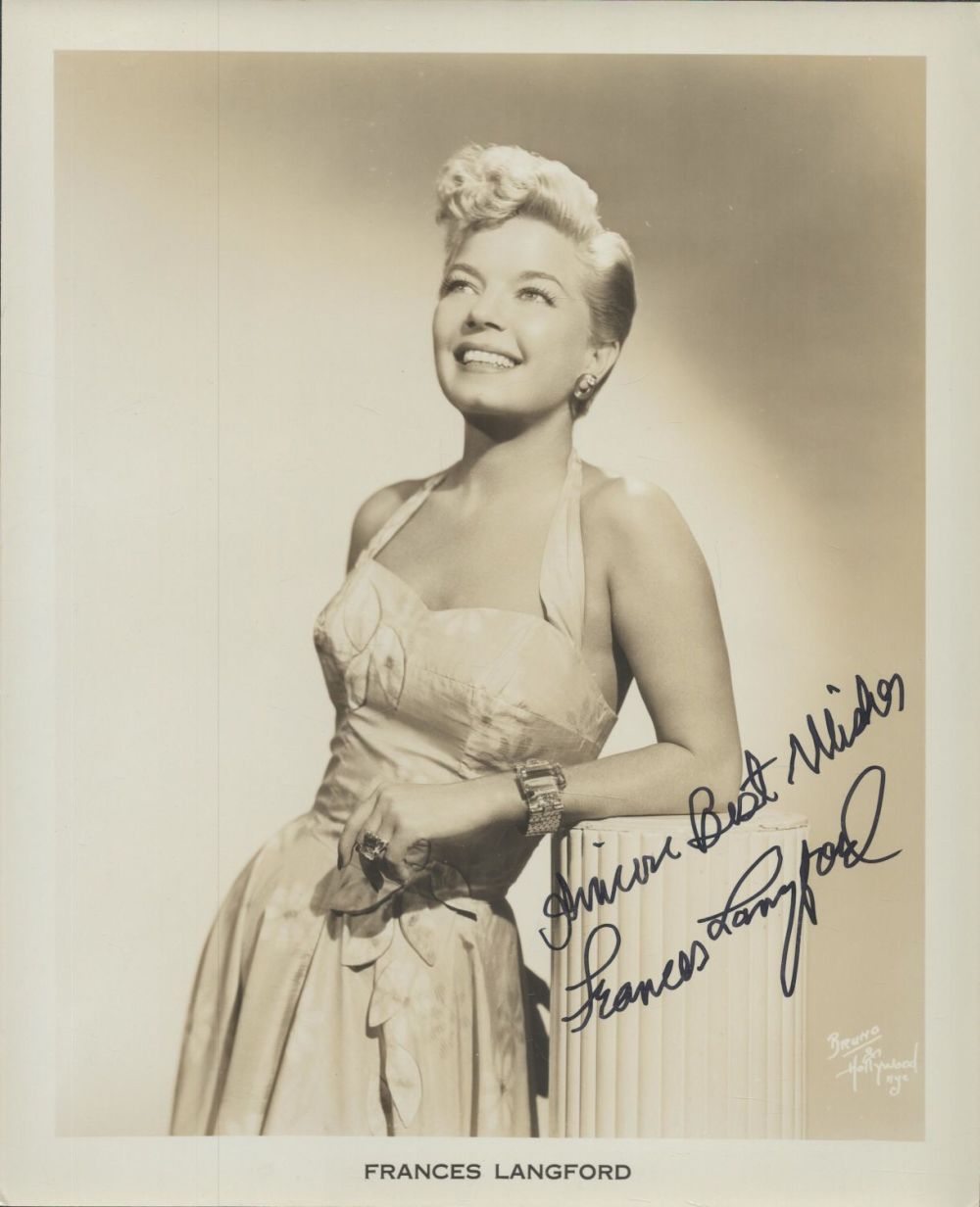 Lot 376: Frances Langford signed 10x8 inch black and white...
