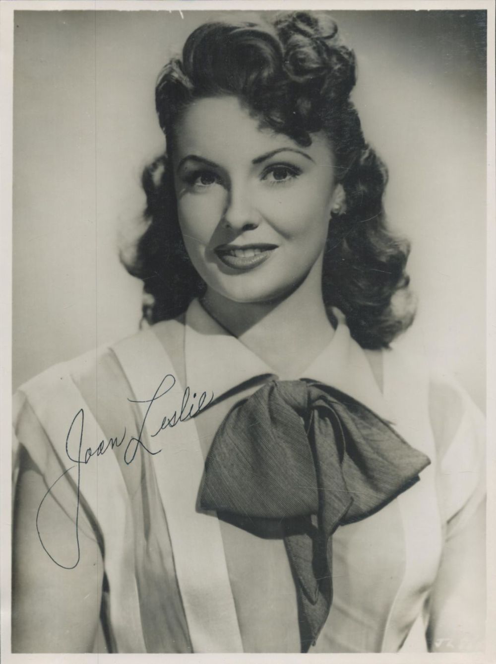 Lot 377: Joan Leslie signed 8x6 inch black and white...