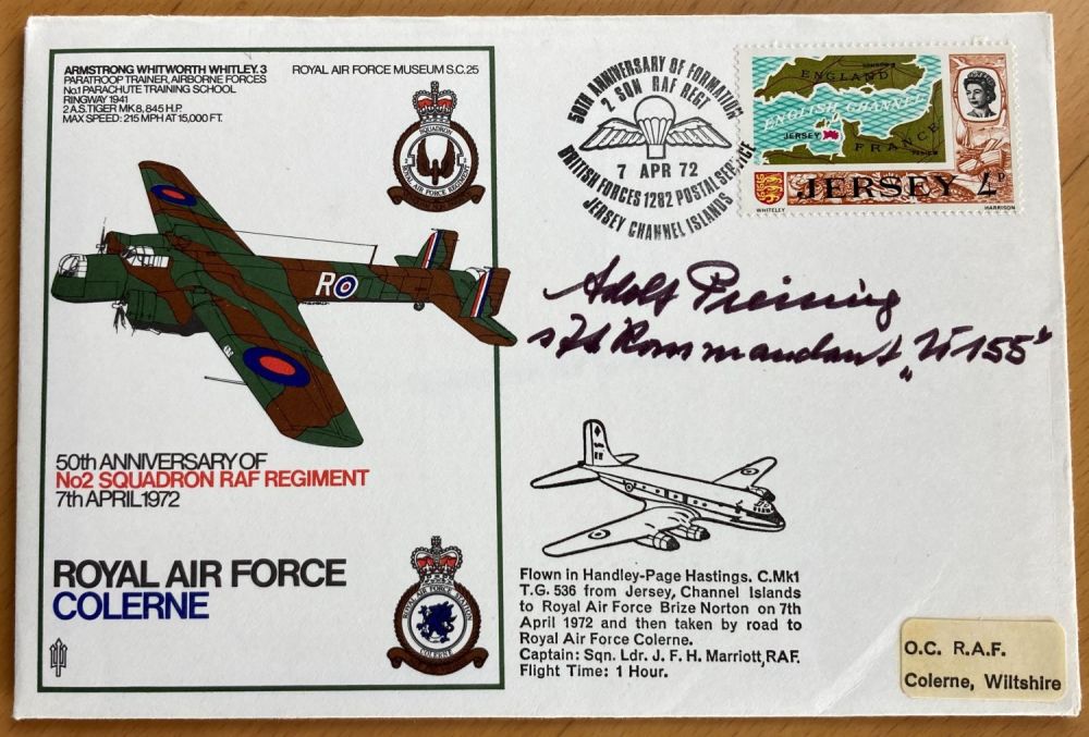 Lot 55: WW2 Uboat commander Adolf Piening U155 signed RAF...
