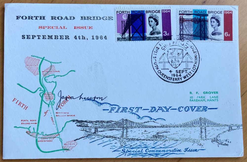 Lot 60: 1964 Forth Road Bridge South Queensferry postmarked FDC...