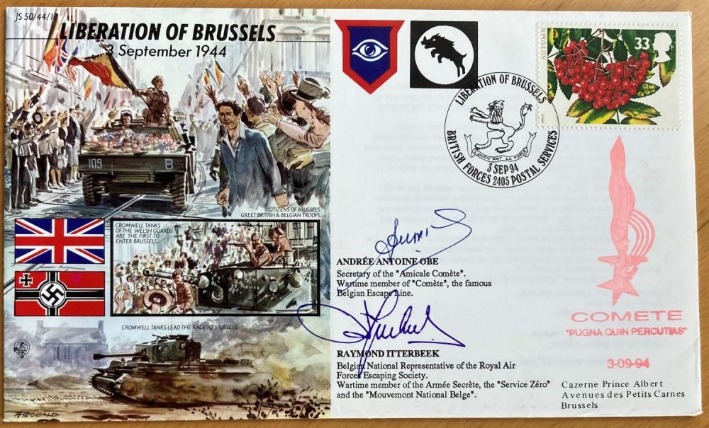 Lot 72: WW2 Resistance 1944 Liberation of Brussels signed Andree...