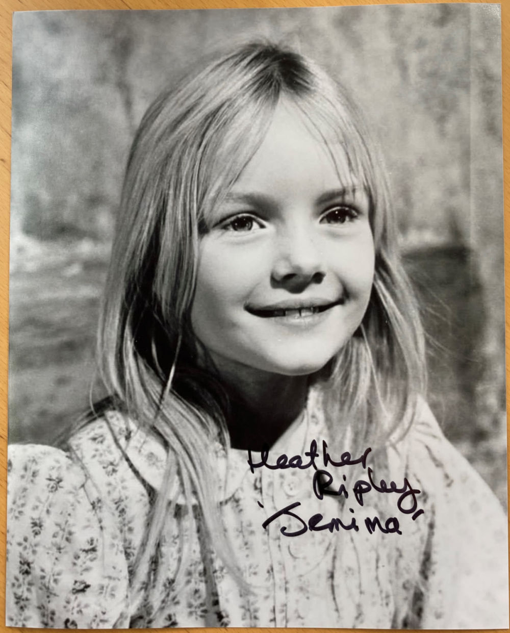 Lot 95: Heather Ripley signed 10 x 8 inch b/w...