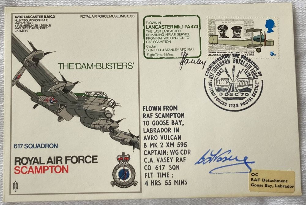 Lot 116: Avro Lancaster double signed 617 sqn RAF Scampton...