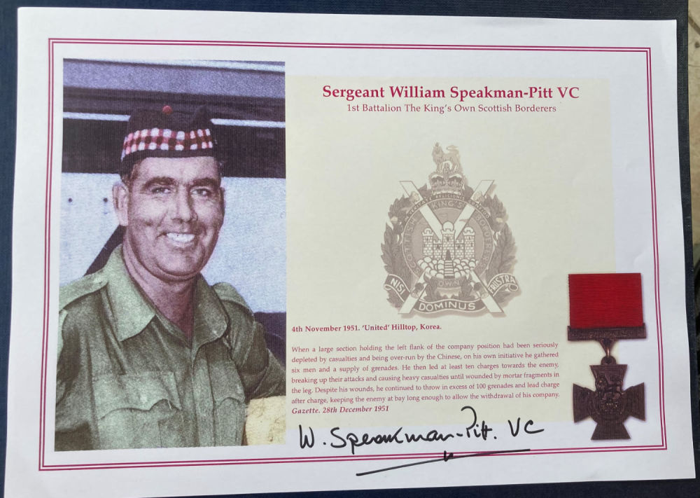Lot 119: Korea Victoria Cross winner Sgt William Speakman-Pitt VC...