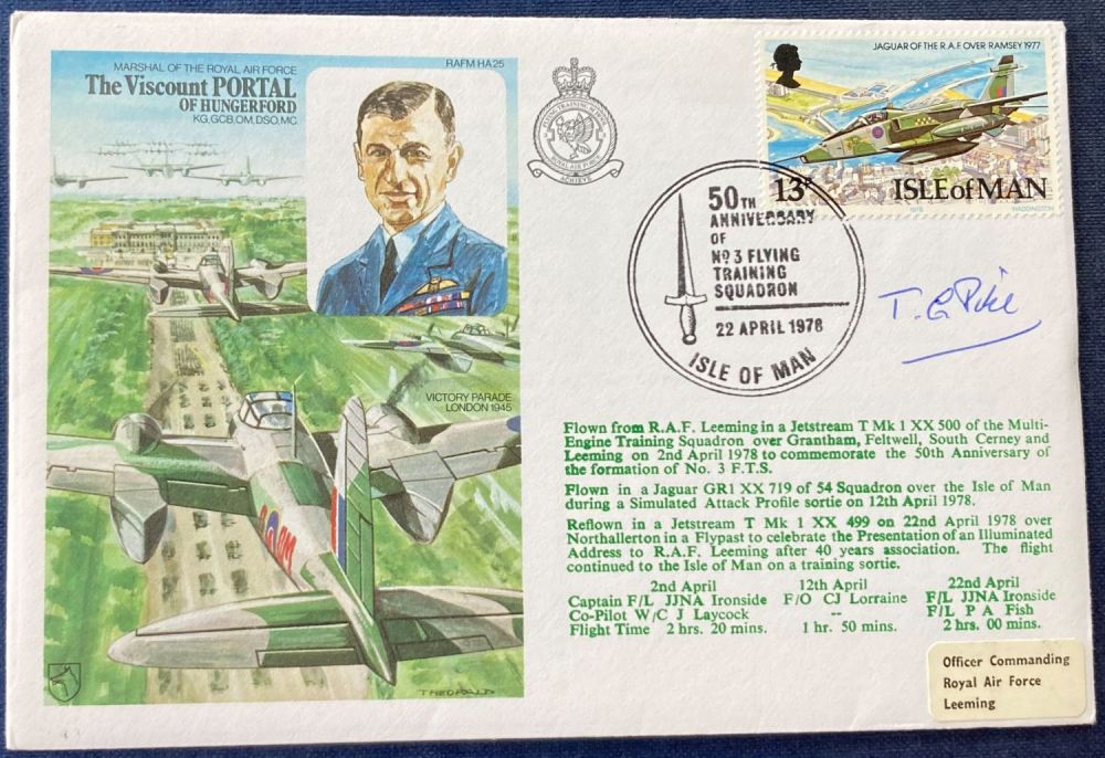 Lot 142: WW2 Fighter ace MRAF Sir Thomas Pike signed...