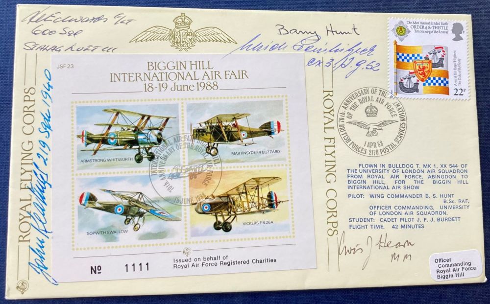Lot 156: WW2 Battle of Britain multiple signed Biggin Hill...