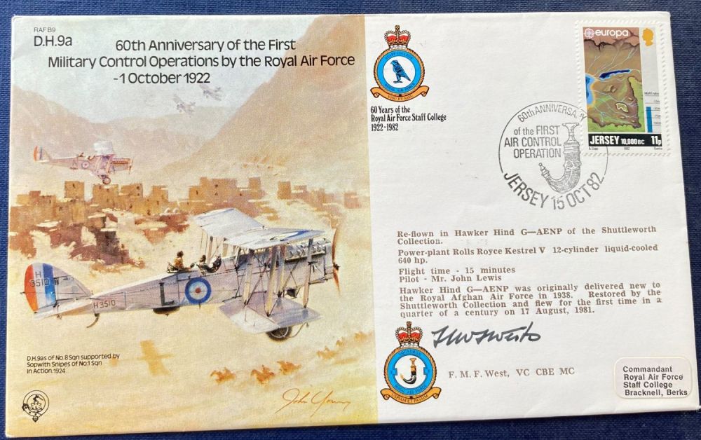 Lot 174: Great War ace Fred West VC signed DH9...