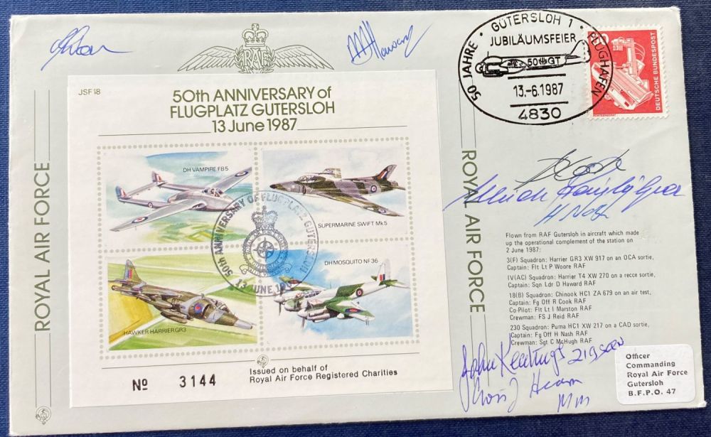Lot 176: WW2 Battle of Britain multiple signed RAF Gutersloh...