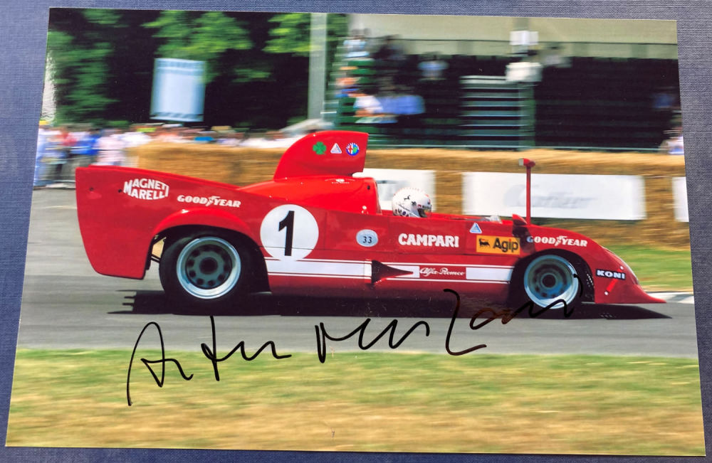 Lot 183: Formula 1 Arturo Merzario signed 12 x 8...