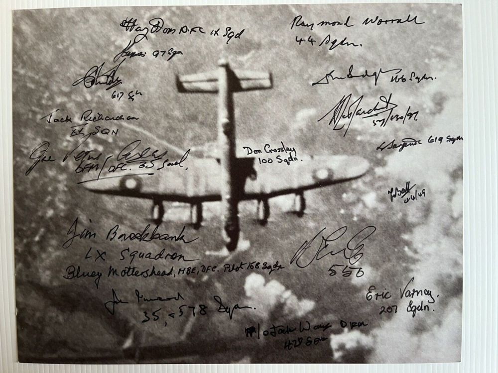 Lot 199: Lancaster "Over Target" Photo Signed 17 WW2 RAF...
