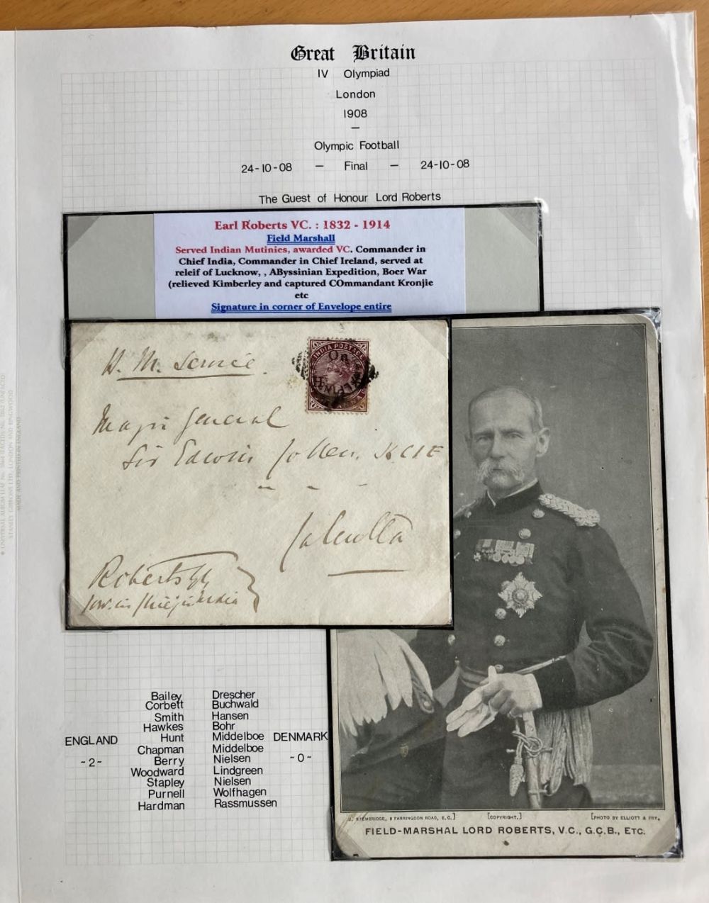 Lot 210: Lord Roberts VC signed envelope set on A4...