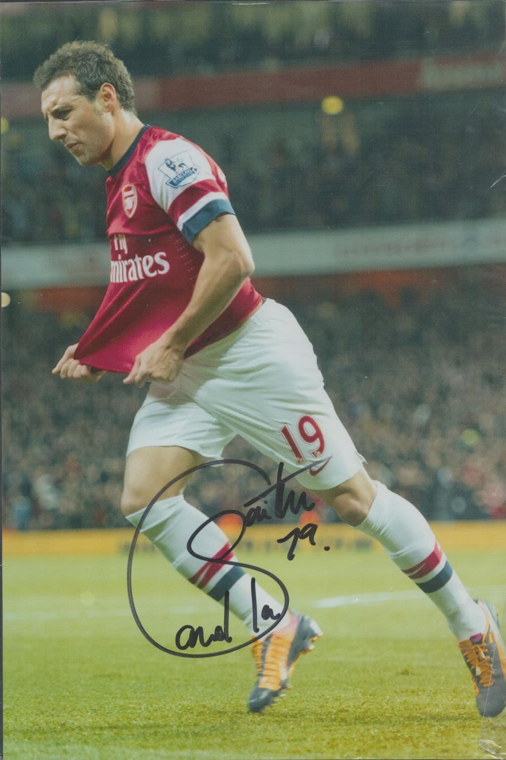 Lot 71: Santi Cozola signed 12x8inch colour Arsenal photo. Good...