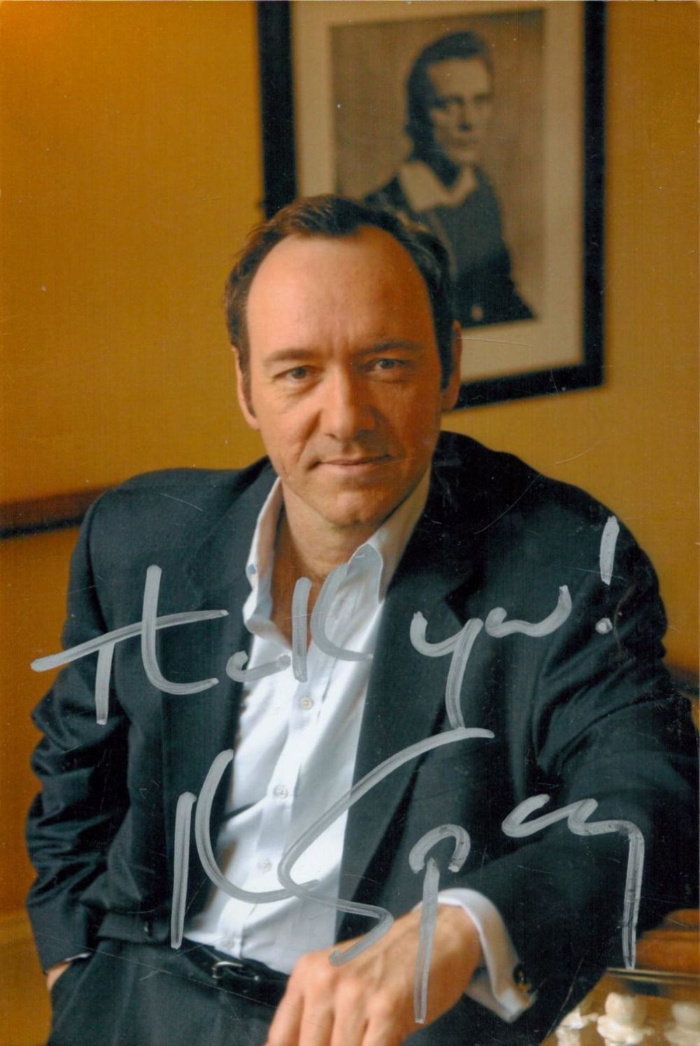 Lot 84: Kevin Spacey signed 6x4 inch colour photo. Good...