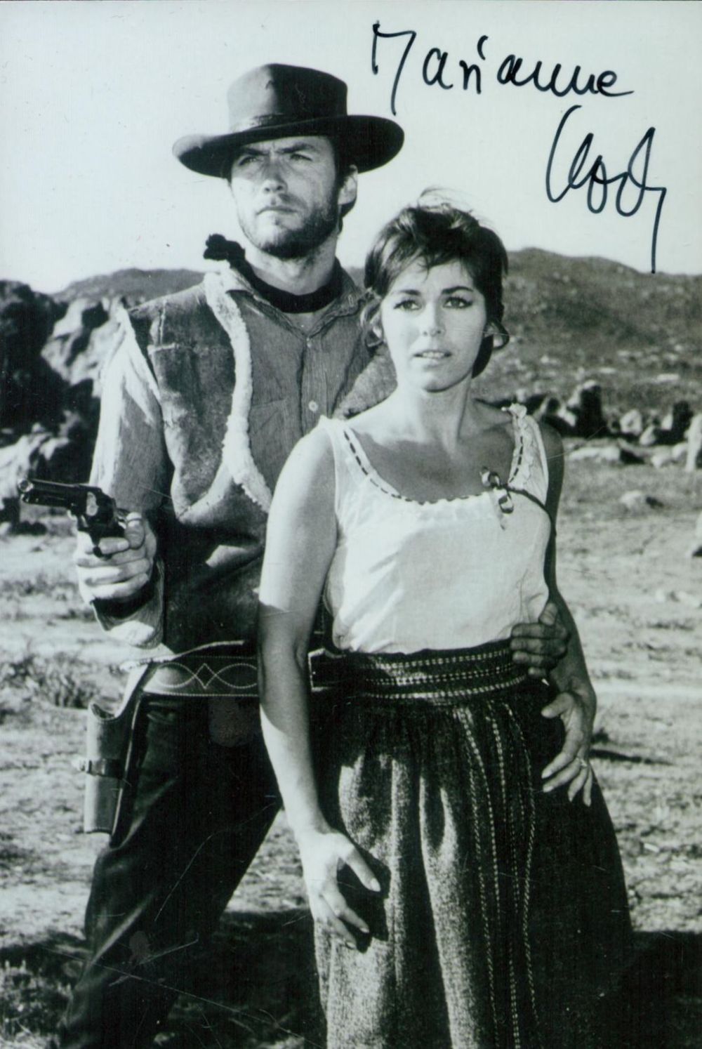 Lot 85: Marianne Koch signed Fistful of Dollars 6x4 inch...