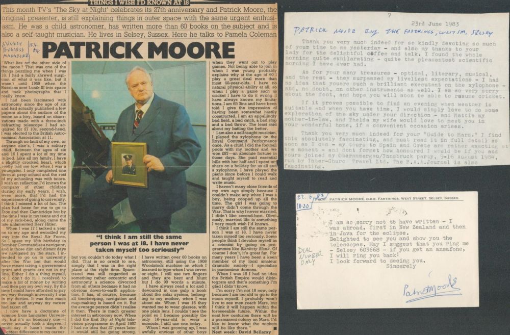 Lot 131: Patrick Moore signed ALS. Good condition Est.