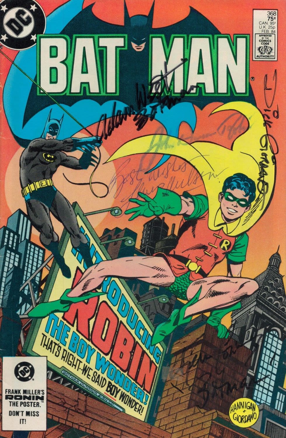 Lot 210: Batman DC multi signed comic FEB 84 signature...