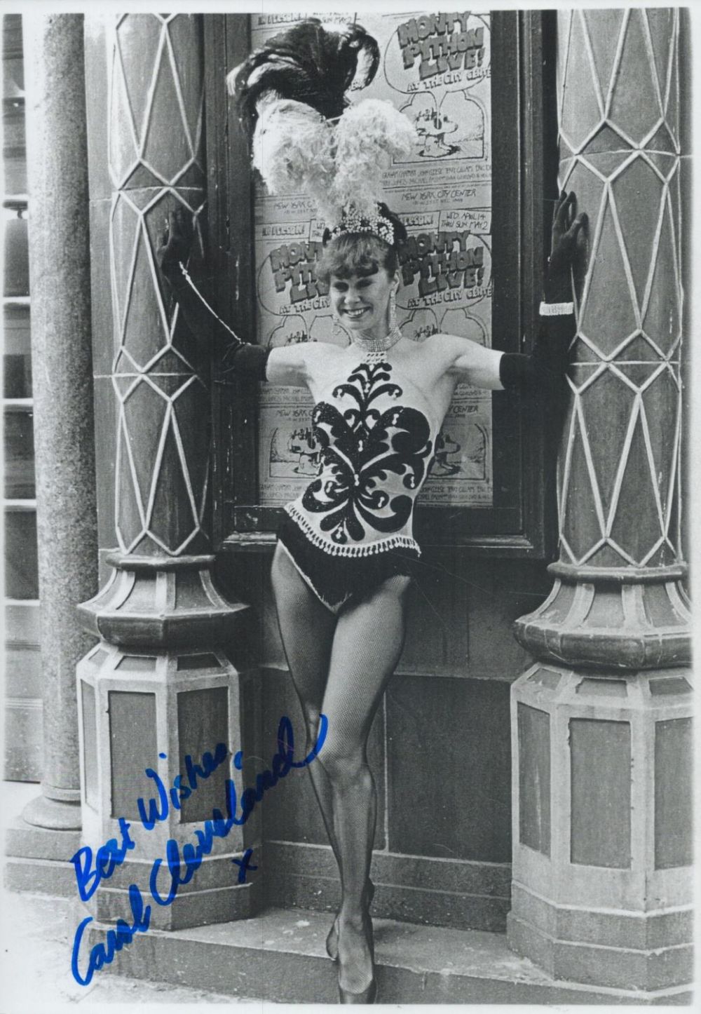Lot 224: Carol Cleveland signed 12x8 inch vintage black and...