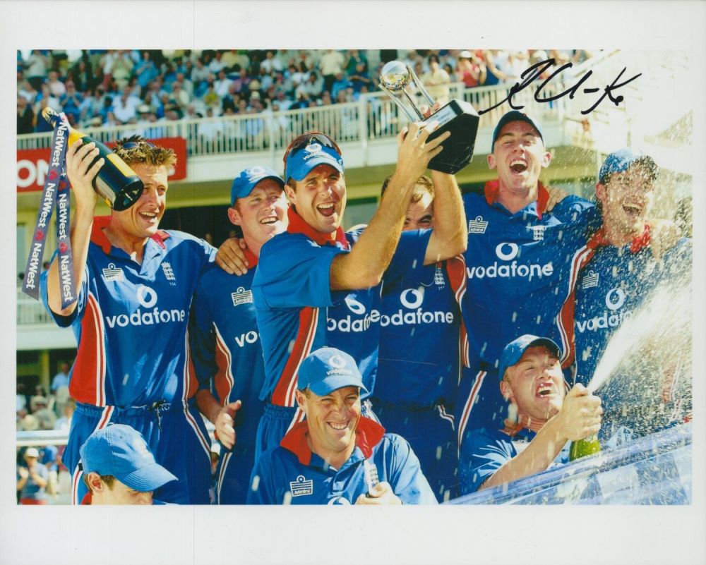 Lot 242: Cricket Rikki Clarke signed 10x8 inch colour photo...