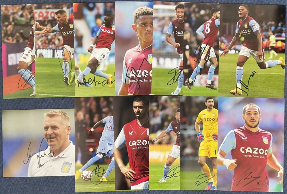 Lot 275: Football Aston Villa collection 13 signed 12x8 inch...