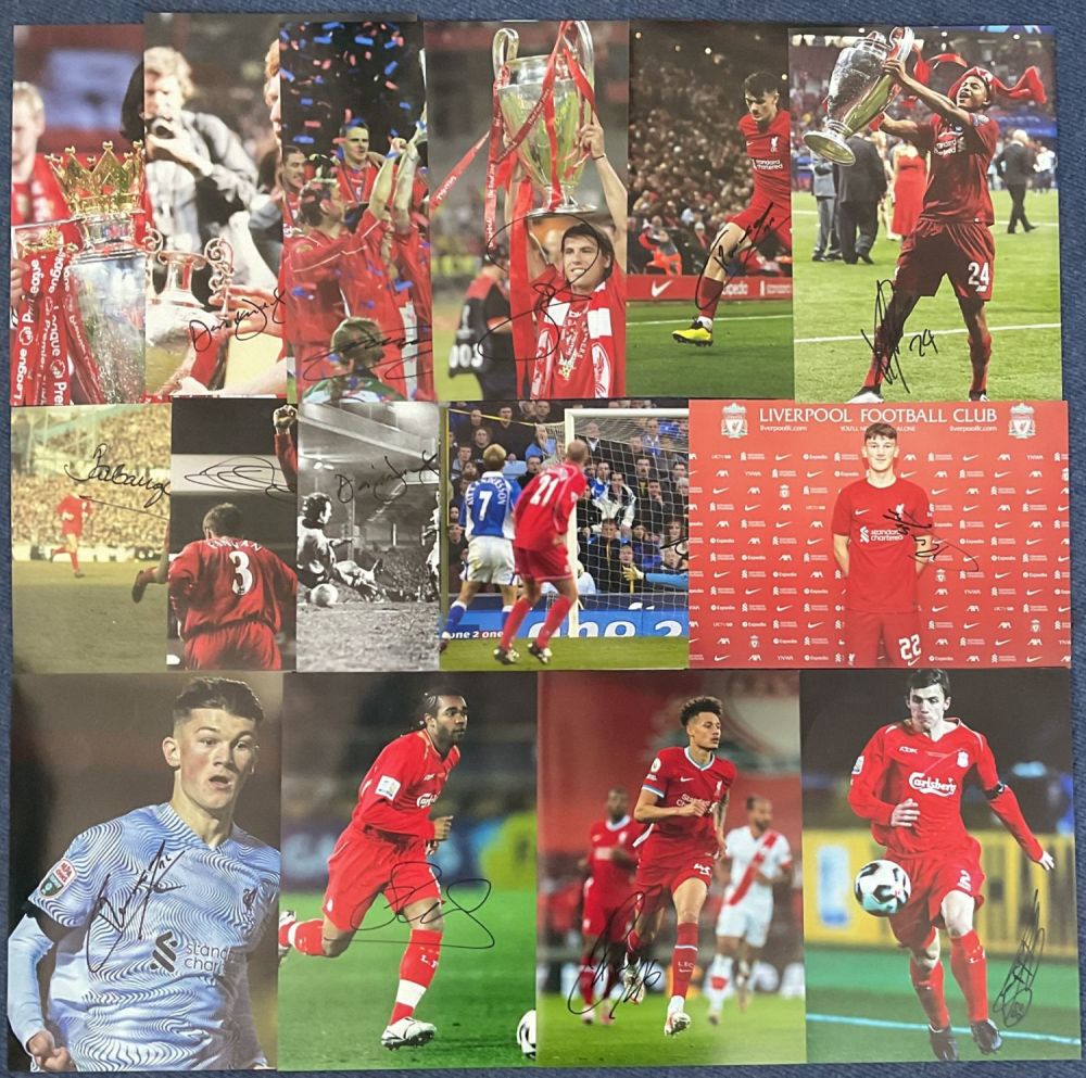 Lot 278: Football Liverpool collection 15 signed assorted 12x8 inch...