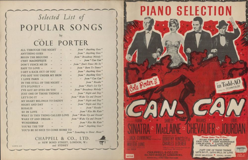 Lot 317: Piano Selection Can Can Song sheet Frank Sinatra,...