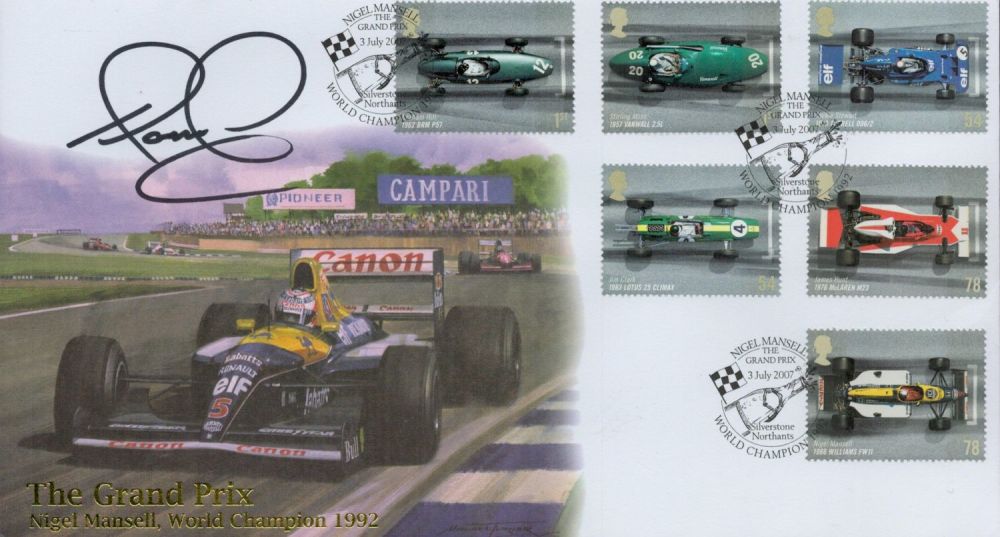 Lot 371: Nigel Mansell signed FDC. The Grand Prix, World...