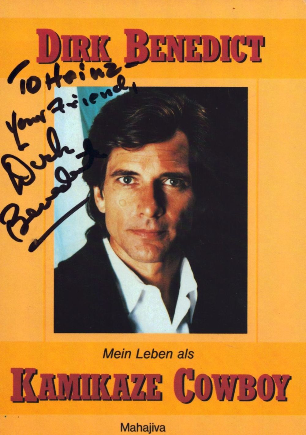 Lot 397: Dirk Benedict signed 6x4inch colour promo card. Good...