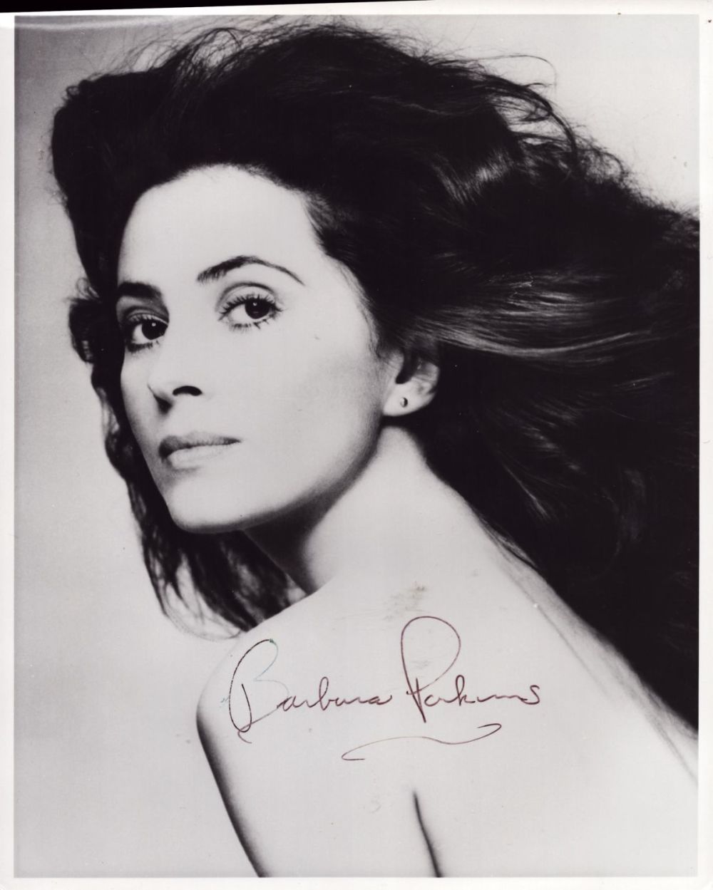 Lot 404: Barbara Parkins signed 10x8inch black and white photo....