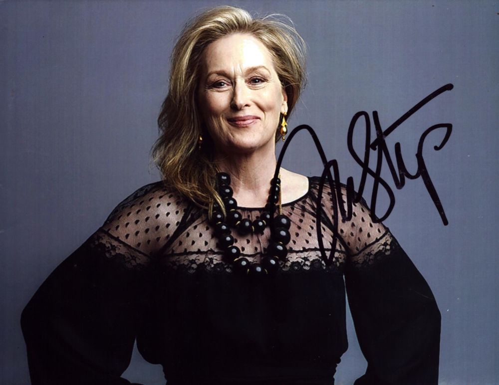 Lot 422: Meryl Streep signed 8x6inch colour photo. Good condition...