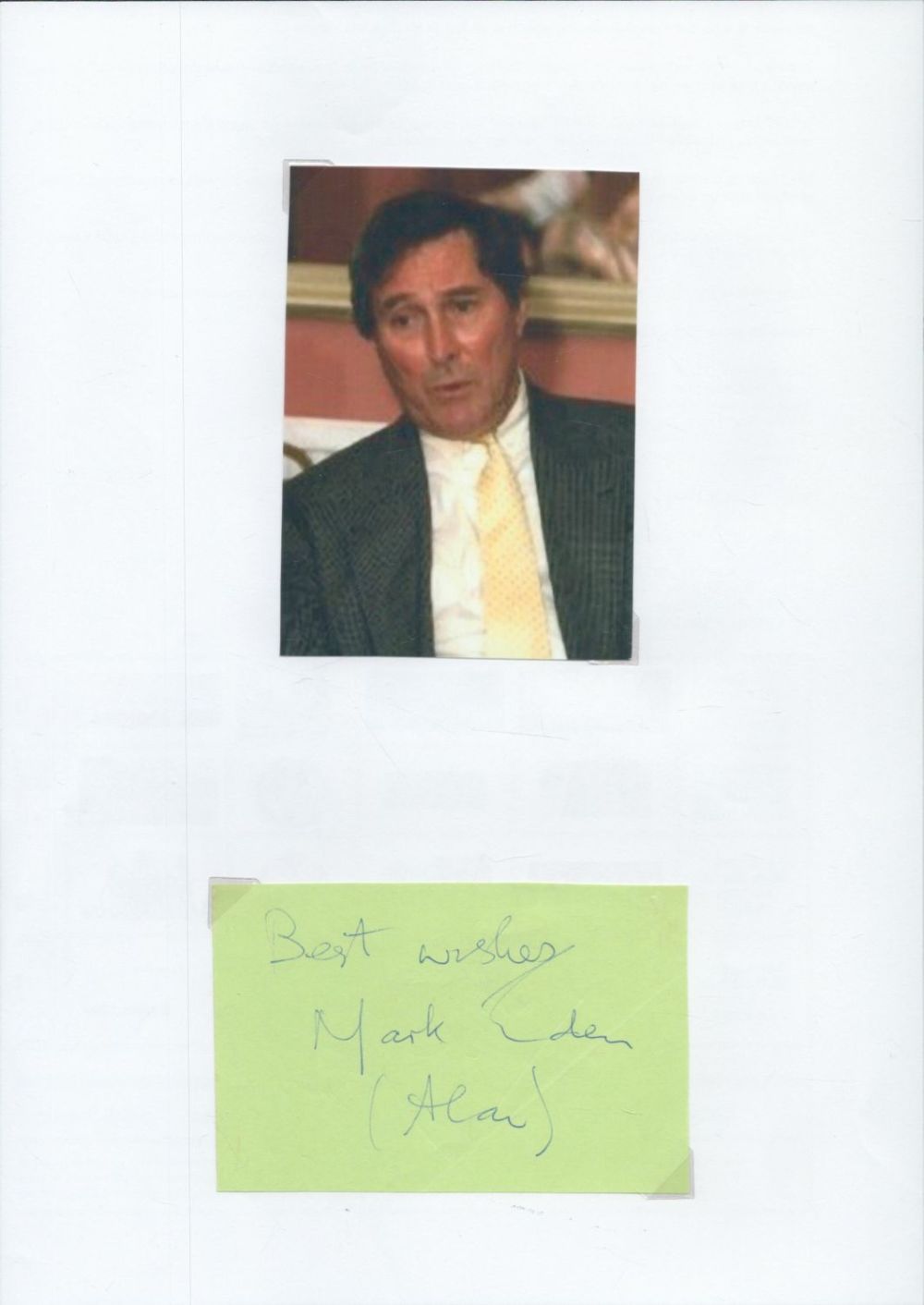 Lot 530: Mark Eden signed album page. Good condition Est.