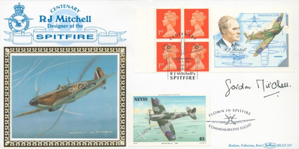 Lot 552: Gordon Mitchell signed Spitfire FDC. Good condition Est.