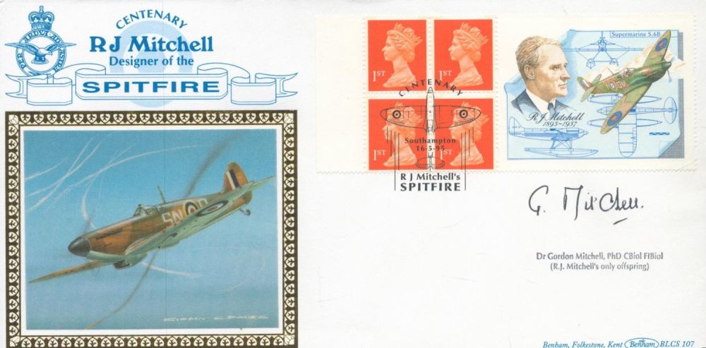 Lot 553: Gordon Mitchell signed Spitfire FDC. Good condition Est.