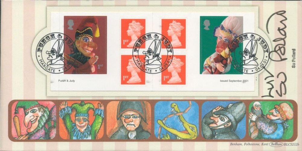 Lot 559: Su Pollard signed Punch and Judy FDC. 4/9/01...