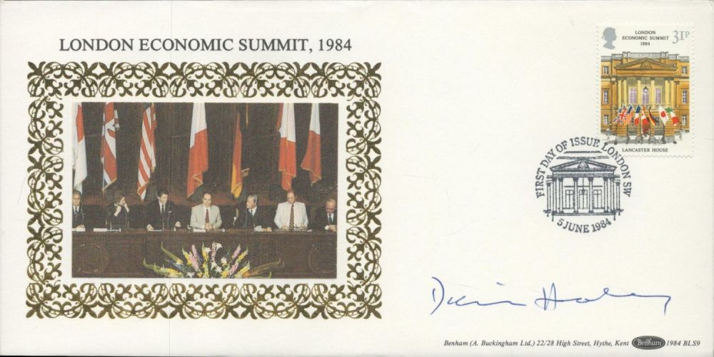 Lot 560: Denis Healey signed London Economic Summit FDC. 5/6/84...