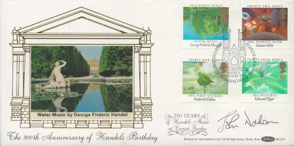 Lot 561: John Dobson signed Handel FDC. 14/5/85 London SW1...