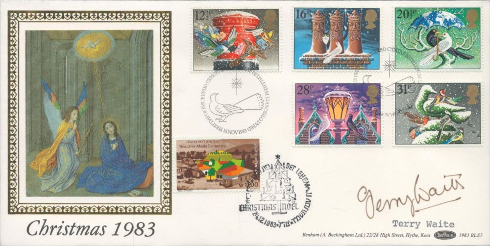 Lot 562: Terry Waite signed Christmas FDC.. Good condition Est.