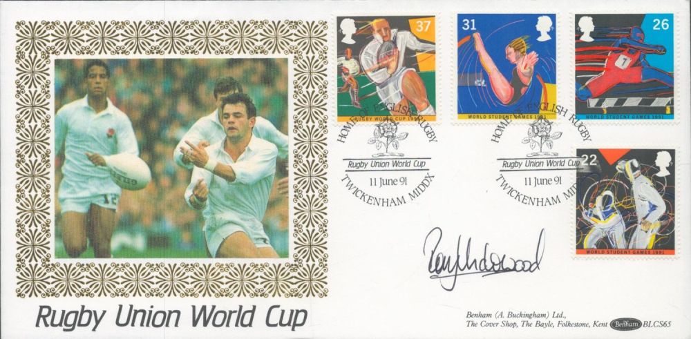 Lot 568: Rory Underwood signed Rugby Union World Cup FDC....
